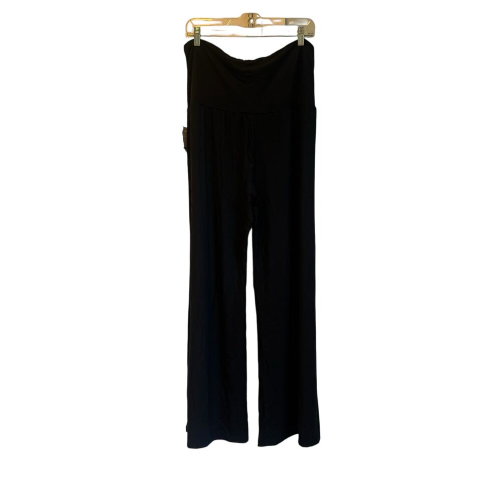 Angel Maternity Women's Black Debra Wide Leg Maternity Bamboo Pants Size XL NWT